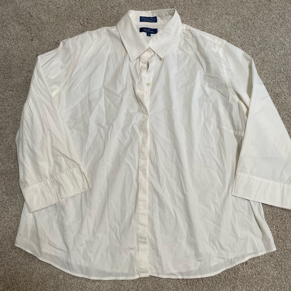 Façonnable Classic White 3/4 Sleeve Button Down